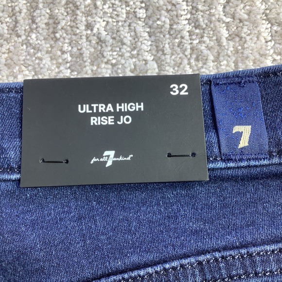 7 For All Mankind Ultra High Rise Jo Wide Leg Jeans Virginia Blue Size 32 NWT - Picture 6 of 16